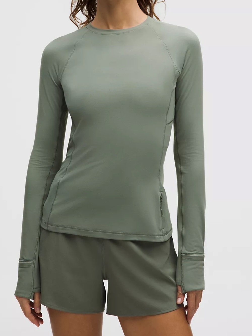 lululemon athletica Long-Sleeve Crew in Sage Green